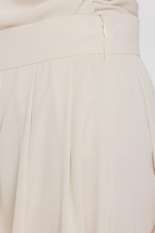 Jasnobeżowe spodnie palazzo z zakładkami - 4