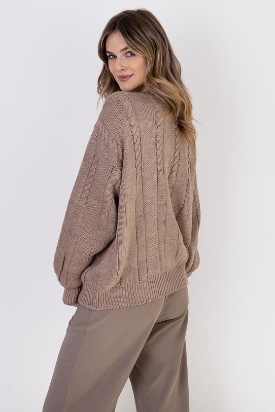 Kakaowy sweter z wełną