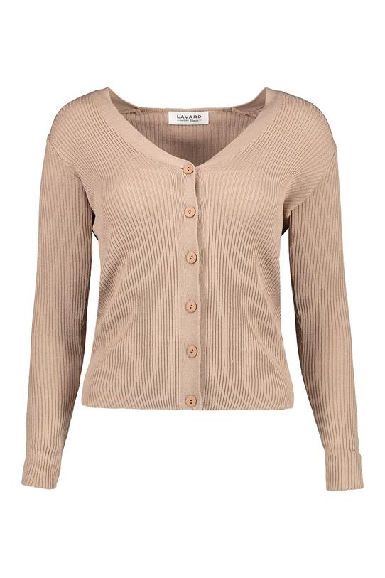 Beżowy sweterek zapinany na guziki - 1