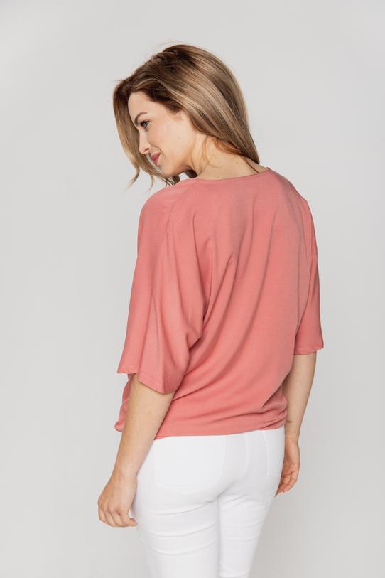 Kimonowa bluzka z wiązaniem z przodu - 4