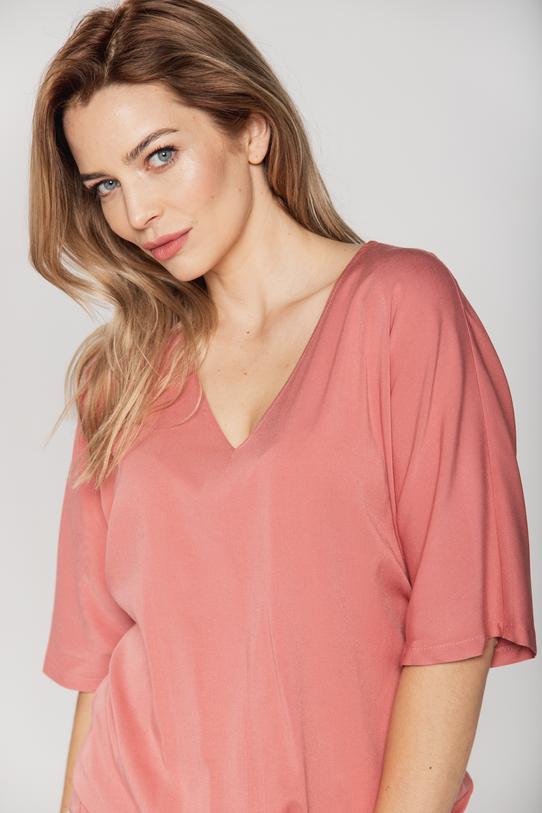 Kimonowa bluzka z wiązaniem z przodu - 3