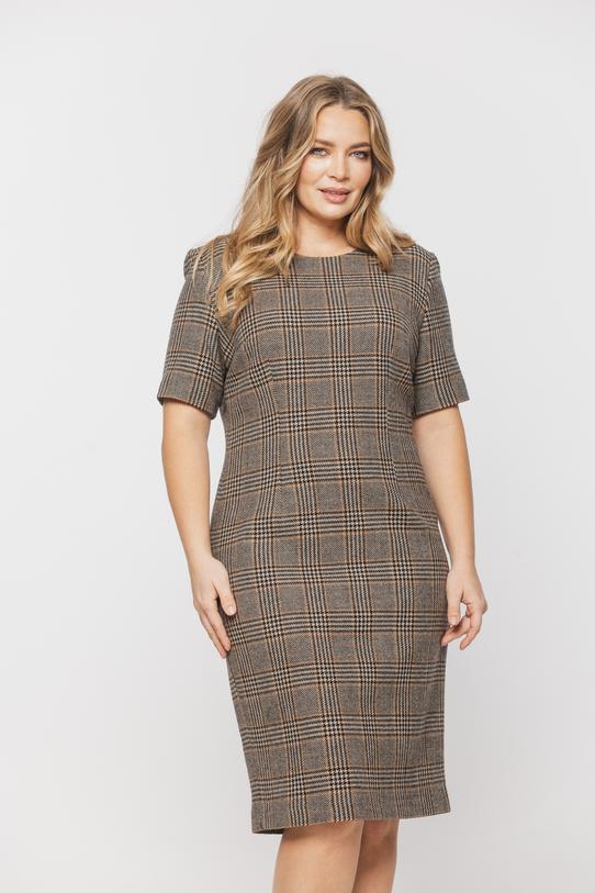 Klasyczna sukienka w kratkę z czystej wełny - 2