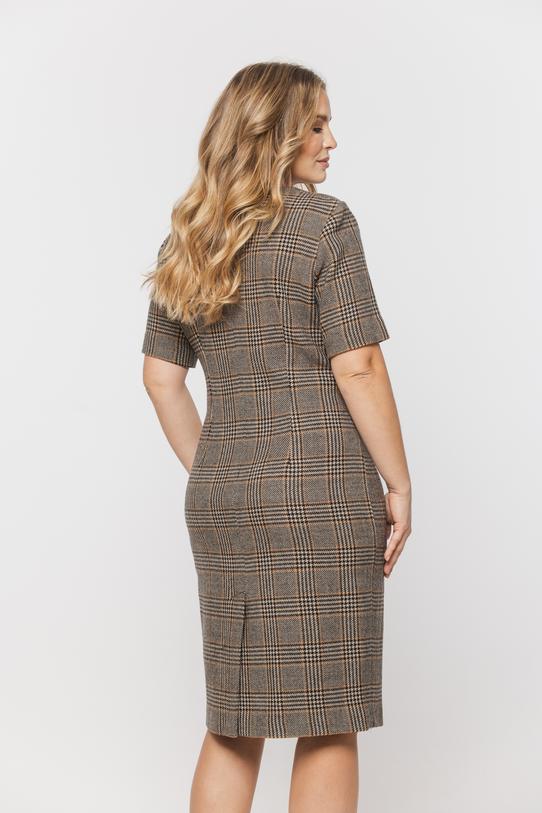 Klasyczna sukienka w kratkę z czystej wełny - 3