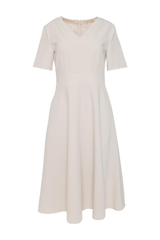 Klasyczna wizytowa sukienka z krótkim rękawem - 1