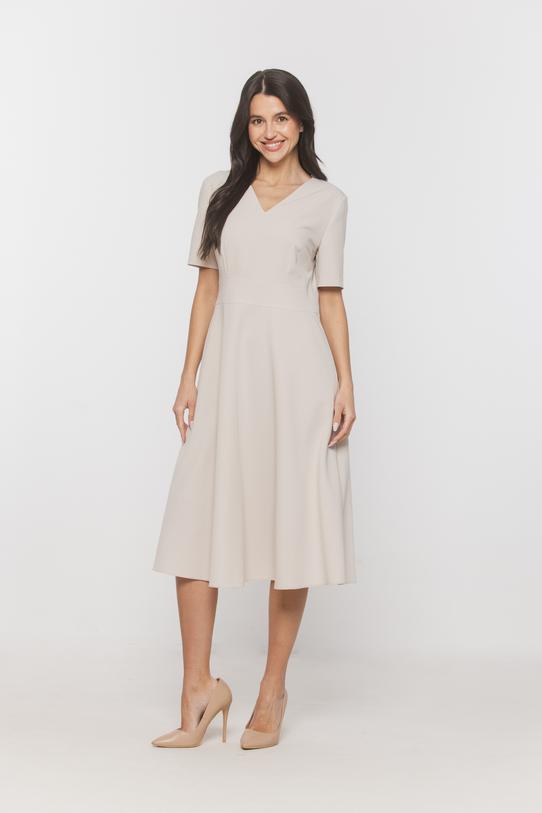 Wizualizacja Klasyczna wizytowa sukienka z krótkim rękawem