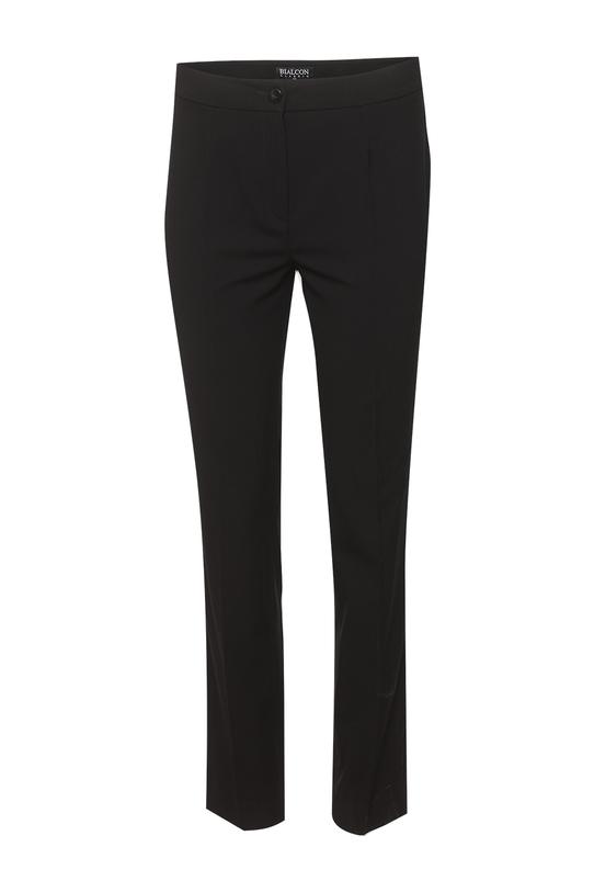 Klasyczne czarne spodnie w kant z gładkiej tkaniny - 1