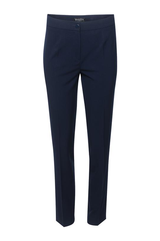 Klasyczne granatowe spodnie z tkaniny garniturowej - 1