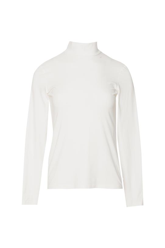 Klasyczny dzianinowy półgolf w kolorze ecru - 1