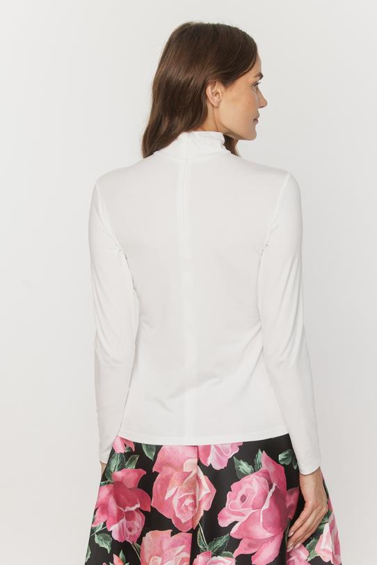 Klasyczny dzianinowy półgolf w kolorze ecru - 5