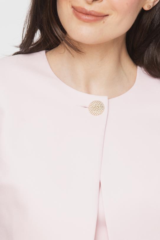 Klasyczny jasnoróżowy żakiet z zapięciem na jeden guzik - 6