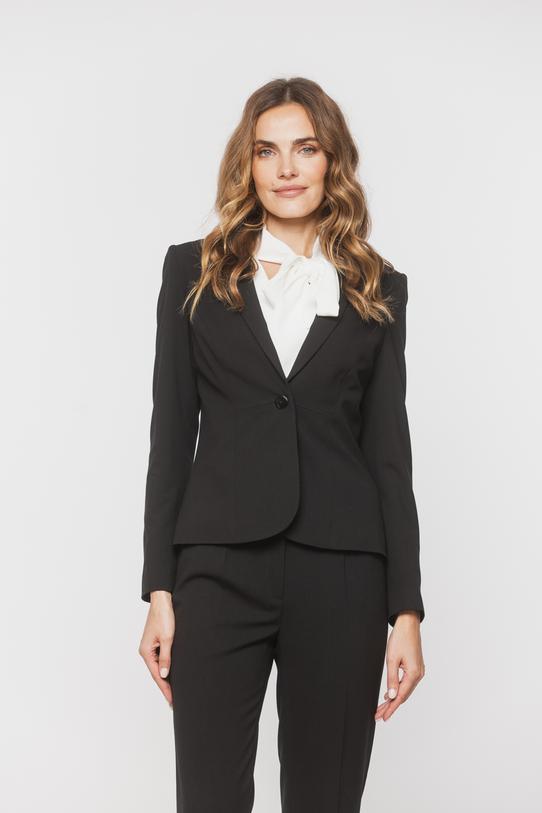 Klasyczny żakiet z tkaniny w czarnym kolorze - 2