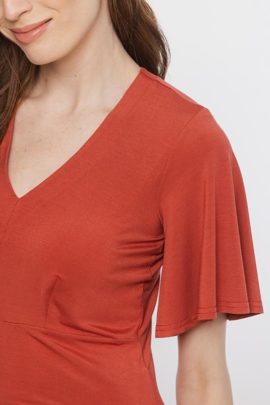 Kobieca dzianinowa bluzka z rozkloszowanym rękawkiem - 5