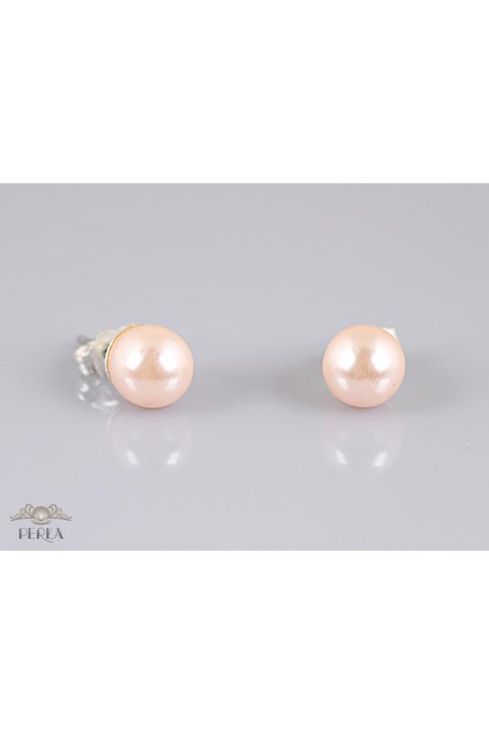 Wizualizacja Małe kolczyki z różowej masy perłowej