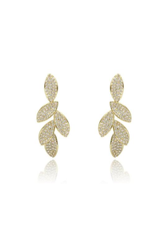 common:product-alt-prefix Elegant gold leaf-shaped earrings set with cubic zirconia