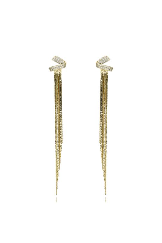 Wizualizacja Strojne kolczyki z błyszczącymi łańcuszkami