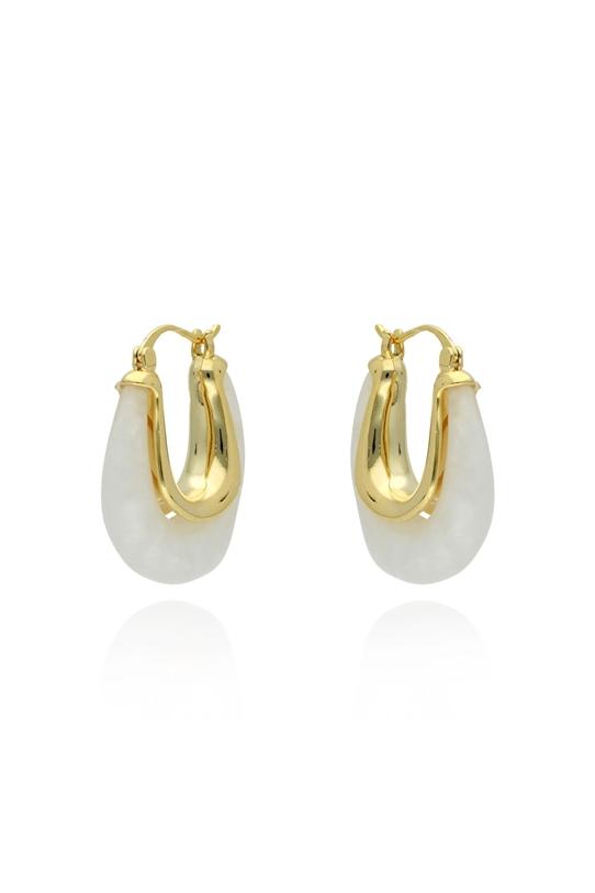 Wizualizacja Oryginalne jasne kolczyki z perłowej żywicy