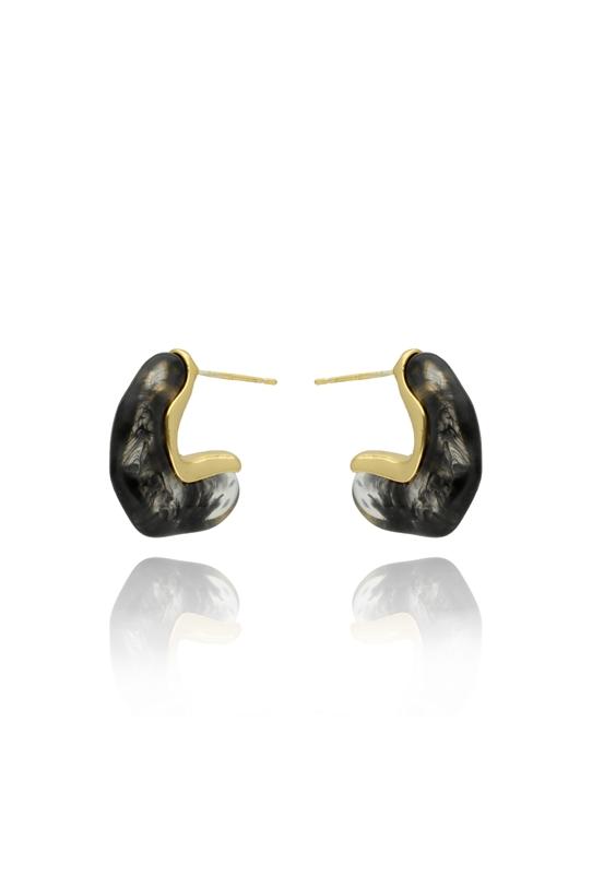 Wizualizacja Urocze czarne kolczyki ze szkła fasetowanego