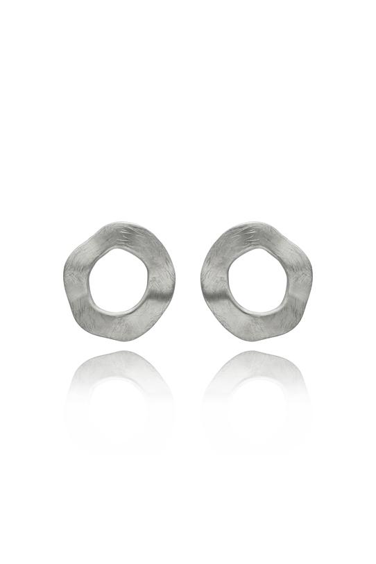 Wizualizacja Kolczyki srebrne w kształcie nieregularnego koła