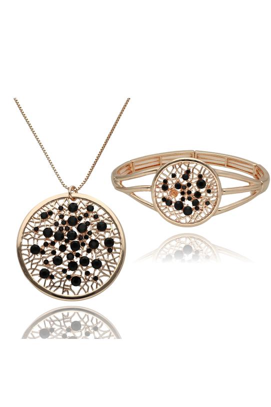 Wizualizacja Luksusowy komplet biżuterii w kolorze różowego złota