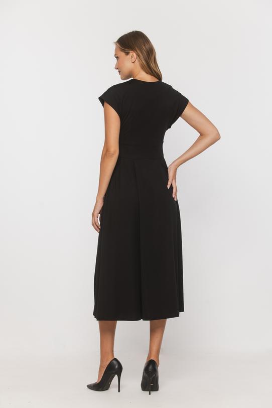 Black knitted midi wrap dress - 3