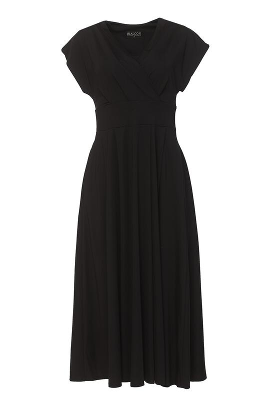 Black knitted midi wrap dress - 1