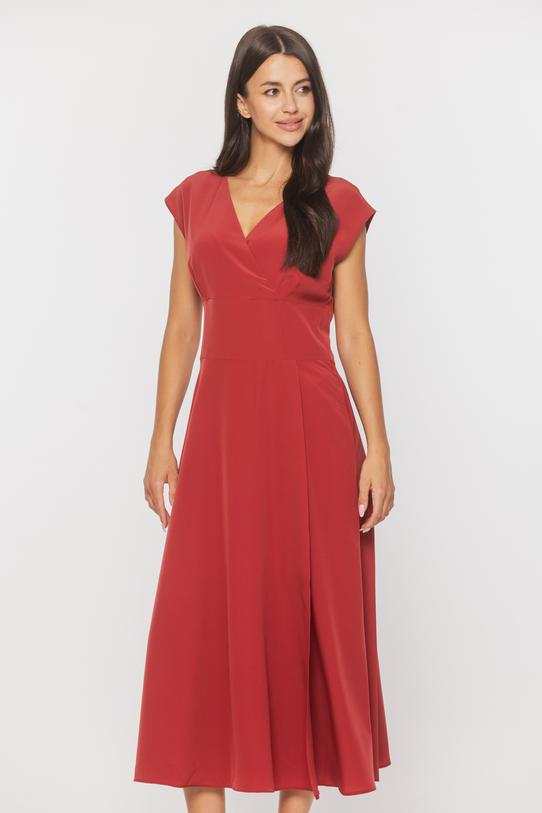 Carmine red wrap dress - 1