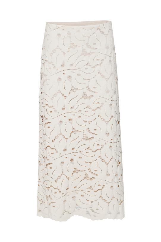 Koronkowa bawełniana spódnica w kolorze ecru - 1
