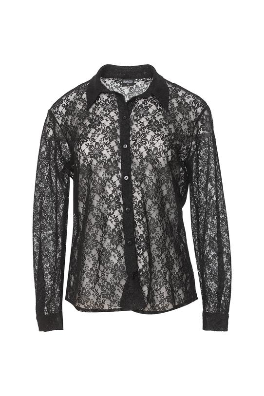 Koronkowa koszula czarna o prostym i eleganckim fasonie - 1