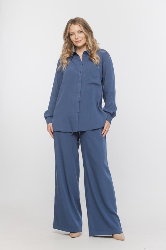 Koszula z długim rękawem w kolorze denim - 2