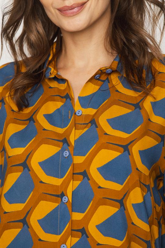 Koszula z tkaniny wiskozowej w kontrastowe wzory - 5