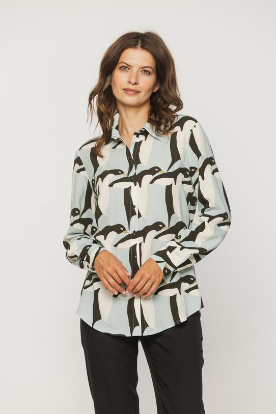 Koszula z wiskozy o prostym fasonie z długim rękawem - 2