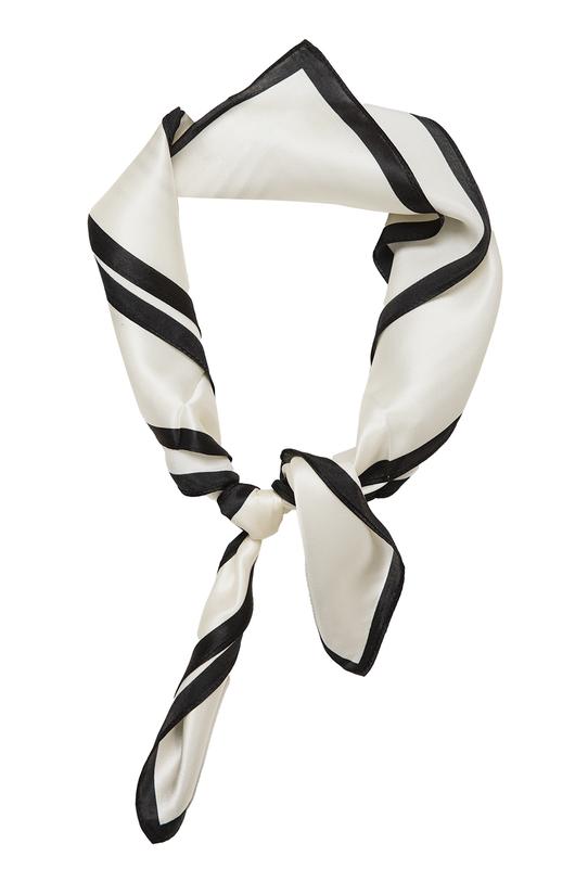 Wizualizacja Kremowo-czarna jedwabna apaszka