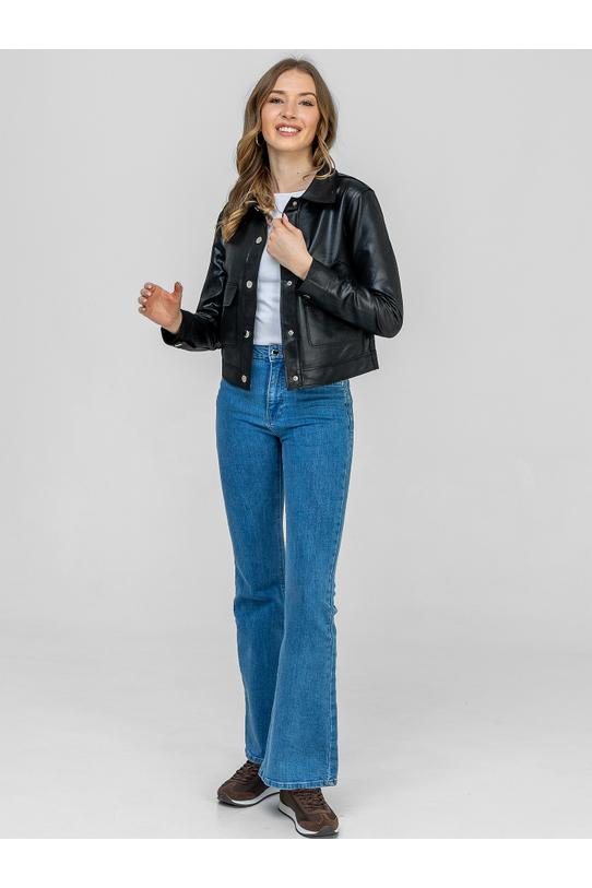 Krótka czarna kurteczka z naszywanymi dużymi kieszeniami - 3