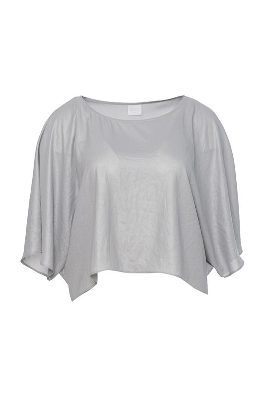 Short loose-fitting dress made of a slightly shiny lightweight fabric - 1