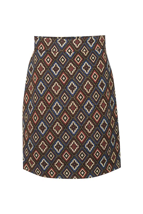 Short original skirt made of patterned fabric - 1