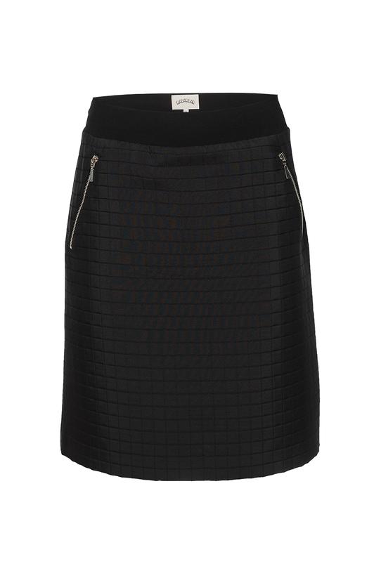 Krótka spódnica z czarnej pikowanej tkaniny - 1