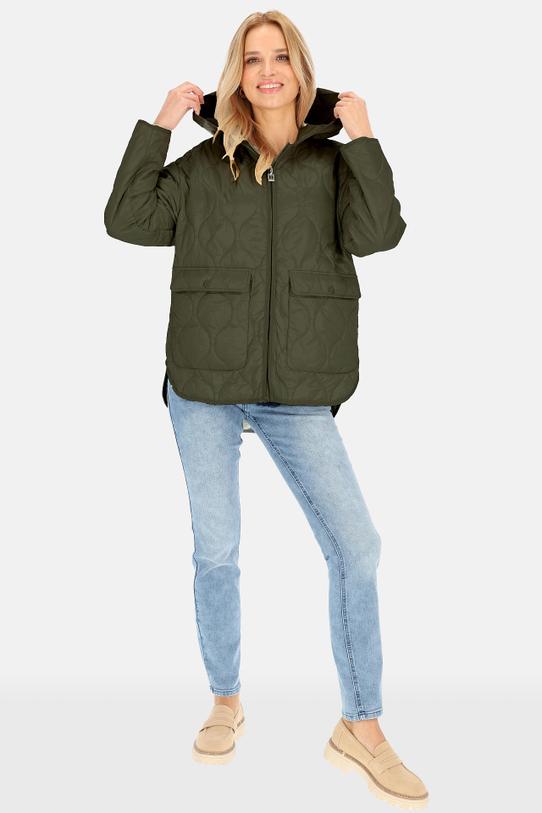 Pikowana wiosenna kurtka w kolorze khaki