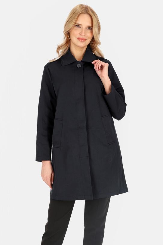 Wiosenny bawełniany płaszcz w ciemnogranatowym kolorze - 5