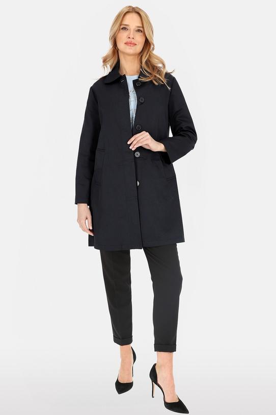 Wiosenny bawełniany płaszcz w ciemnogranatowym kolorze - 2