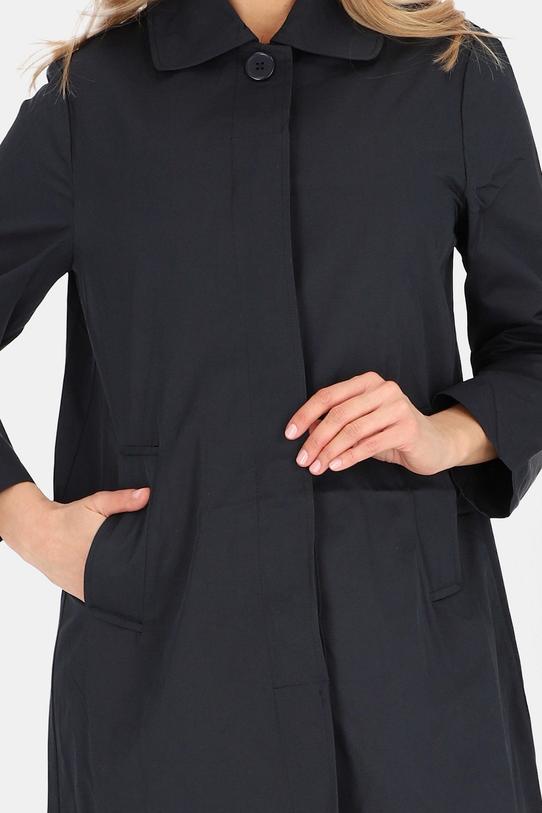 Wiosenny bawełniany płaszcz w ciemnogranatowym kolorze - 7