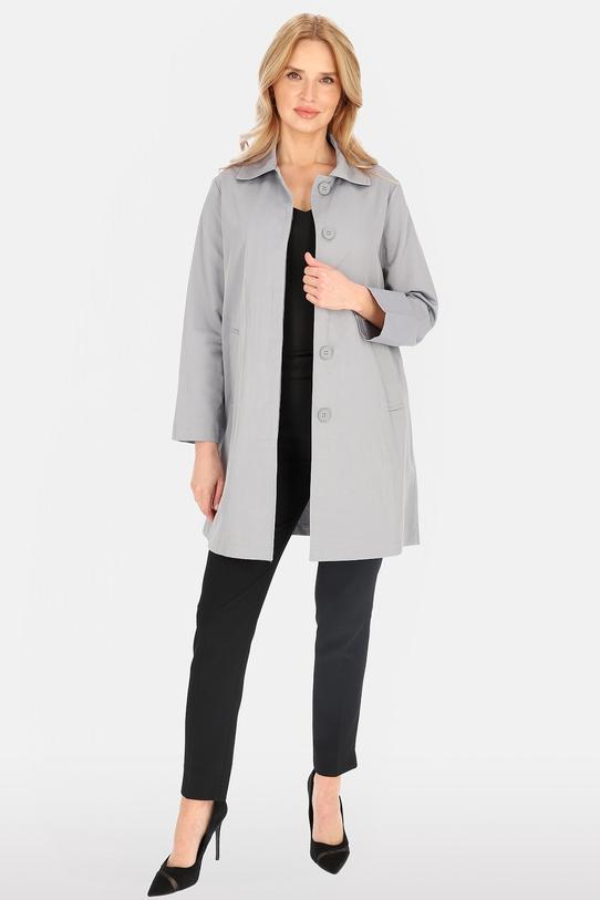 Wiosenny bawełniany płaszcz w popielatym kolorze - 2