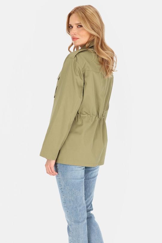 Bawełniana kurtka khaki ściągana w talii - 3