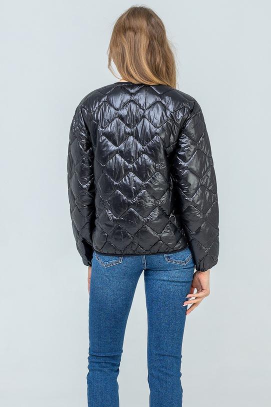 Przejściowa kurtka z pikowanej czarnej tkaniny - 4
