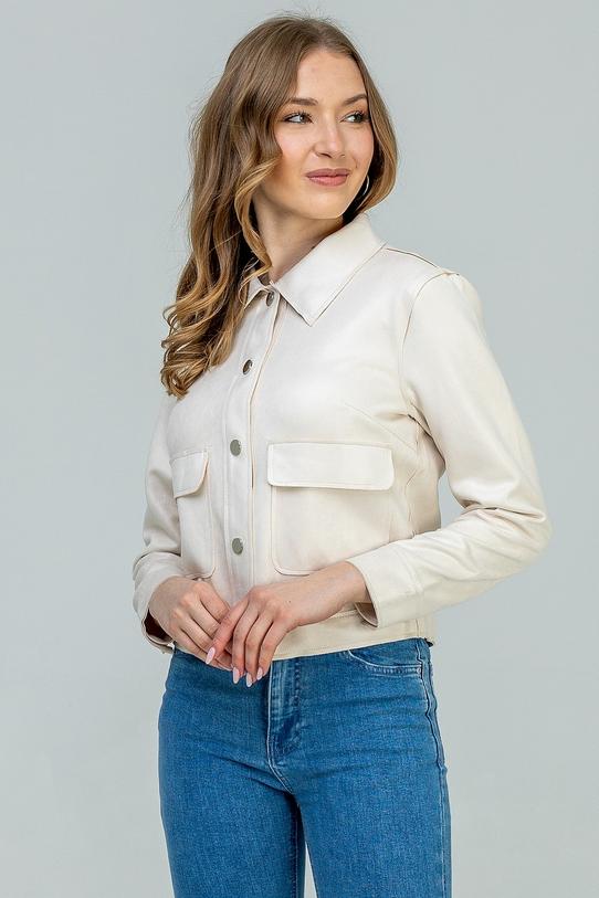 Krótka kurteczka z naszywanymi dużymi kieszeniami - 2