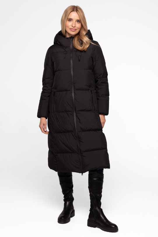 Wizualizacja Płaszcz puchowy z kapturem w kolorze czarnym