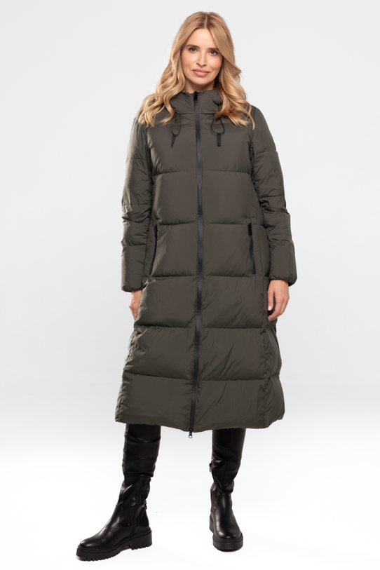 Wizualizacja Płaszcz puchowy z kapturem w kolorze khaki