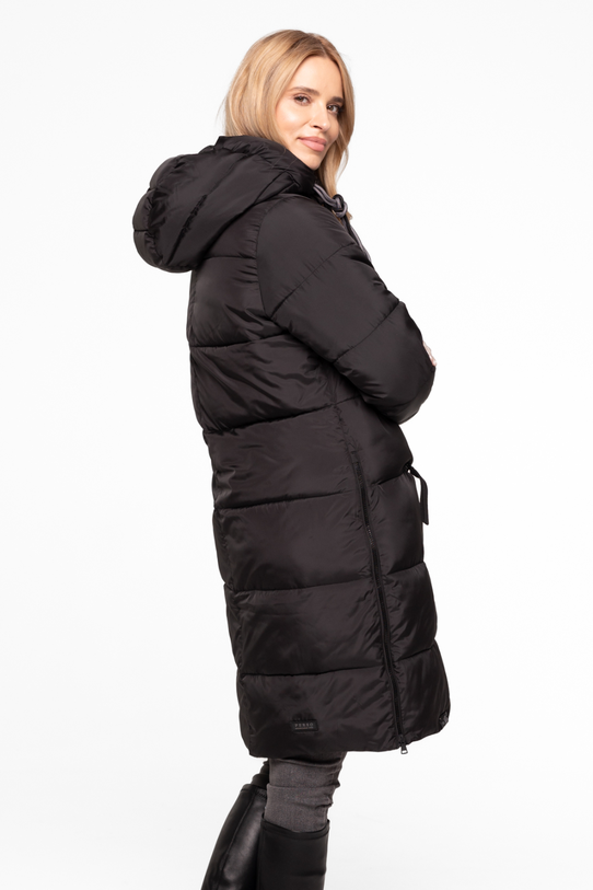 Prosta funkcjonalna kurtka zimowa w kolorze czarnym - 2