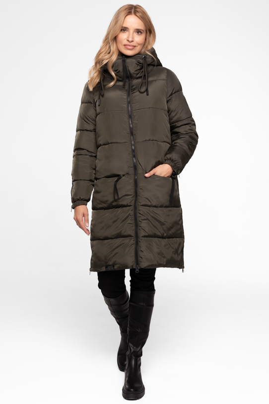 Wizualizacja Prosta funkcjonalna kurtka zimowa w kolorze khaki