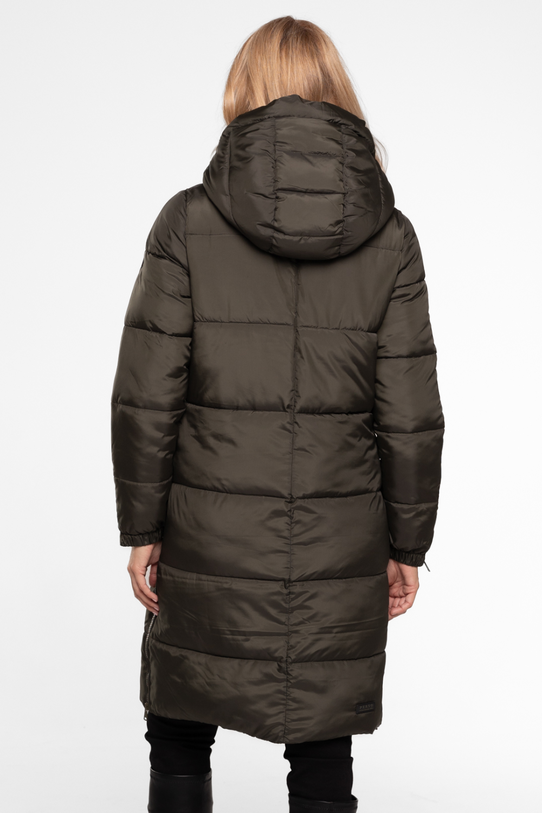 Prosta funkcjonalna kurtka zimowa w kolorze khaki - 3