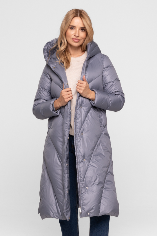 Zimowa stalowa kurtka za kolano z naturalnym ociepleniem - 4